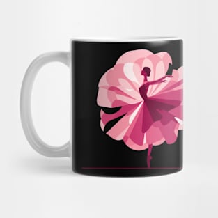 Ballerina in a pink tutu on a pink background, ballet dance performer, Vector illustration Mug